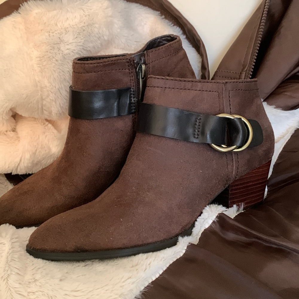 Franco Sarto Gabi Ankle Boot, Brown, Size 6